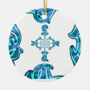 Action Cyan Aquamarine Abstrakte Graffiti Art Prin Keramikornament