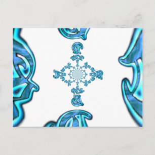 Action Cyan Aquamarine Abstrakte Graffiti Art Prin Postkarte