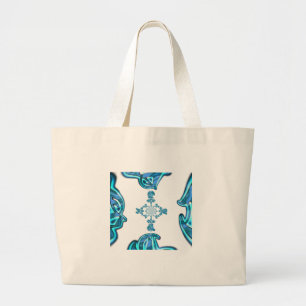Action Cyan Teal Abstrakter Graffiti-Kunst-Druck Jumbo Stoffbeutel