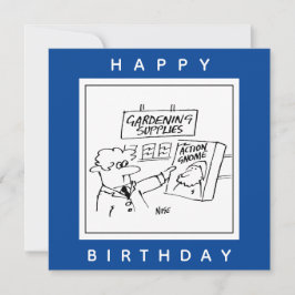 Action Gnome im Gartencenter Cartoon Karte