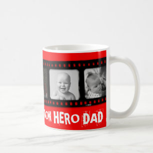 Action héros Papa 5 photos film bande rouge mug