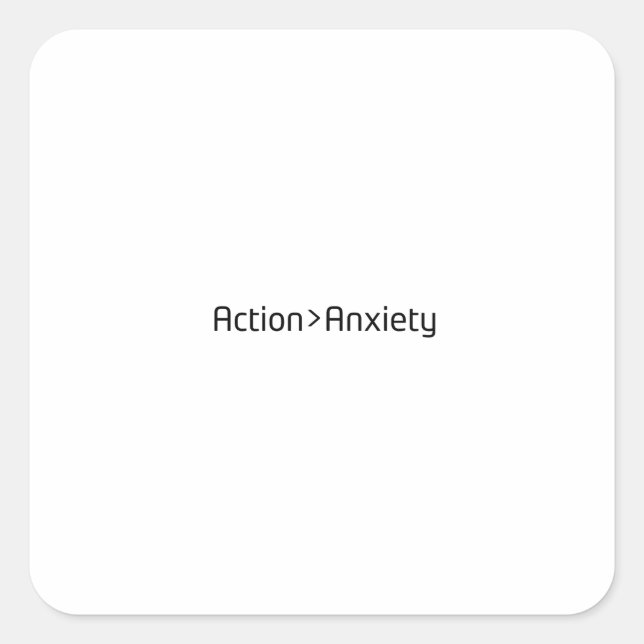 Action Over Anxiety Bold Minimalist Sticker (Vorderseite)