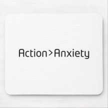 Action Over Anxiety Minimalist Mouse Pad