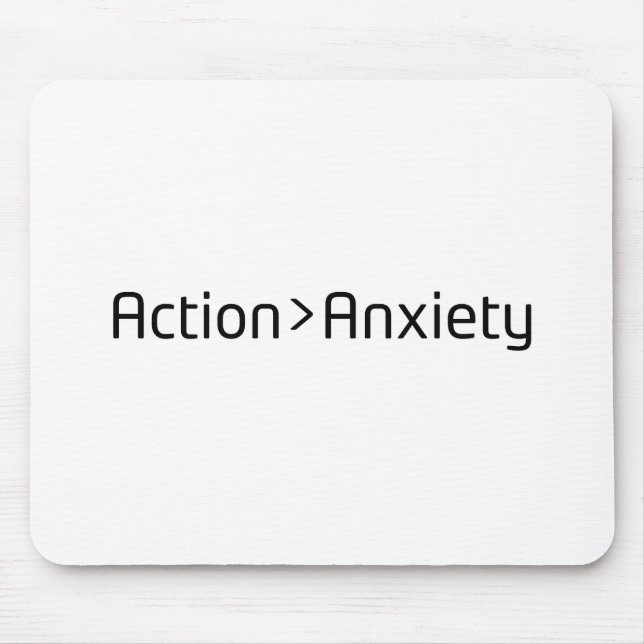 Action Over Anxiety Minimalist Mouse Pad Mousepad (Vorne)