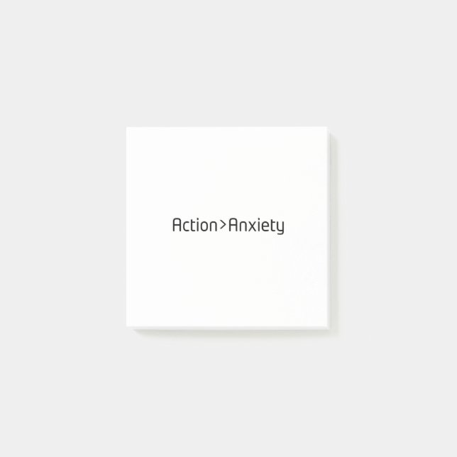 Action Over Anxiety Minimalist Post-It Notes Klebezettel (Vorderseite)