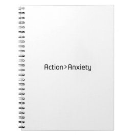 Action Over Anxiety Minimalist Spiral Notebook Notizblock