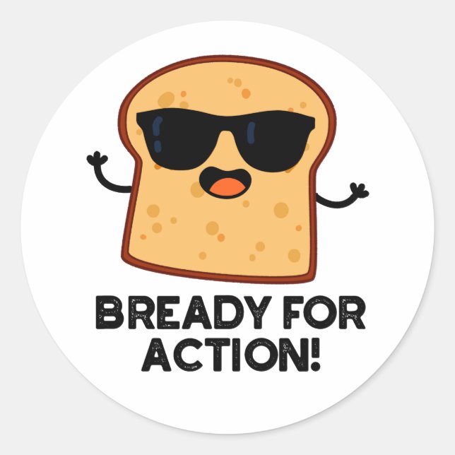 Action pur Funny Bread Pub Runder Aufkleber (Vorderseite)