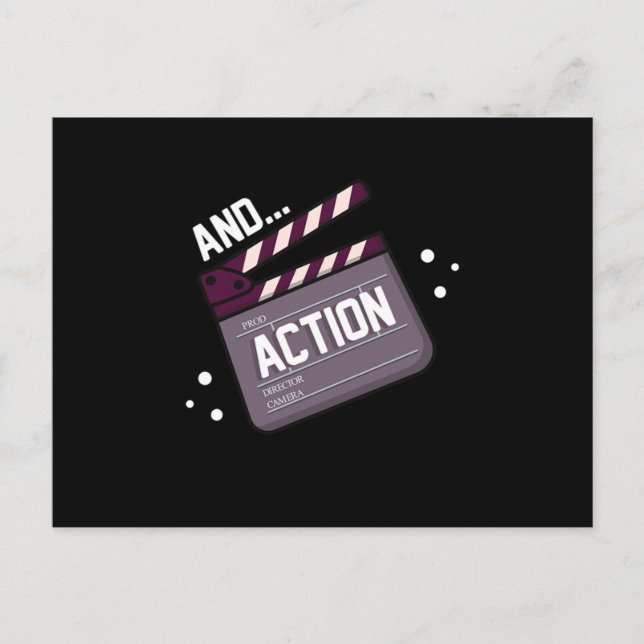 Action Schauspiel Clapperboard Schauspielerin Film Postkarte (Vorderseite)