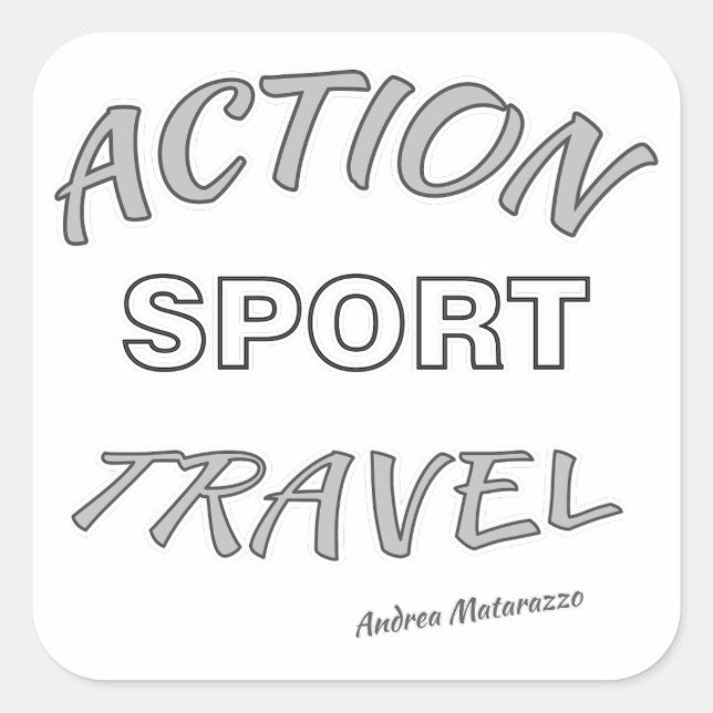 Action Sport Travel Quadratischer Aufkleber (Vorderseite)