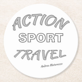 Action Sport Travel Runder Pappuntersetzer