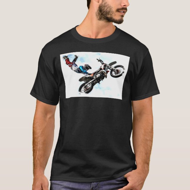 Action Sports Moderner Eleganter Acrobatics Biker T-Shirt (Vorderseite)