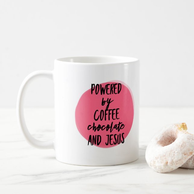 Actionné par le chocolat de café et la tasse de (Avec donut)