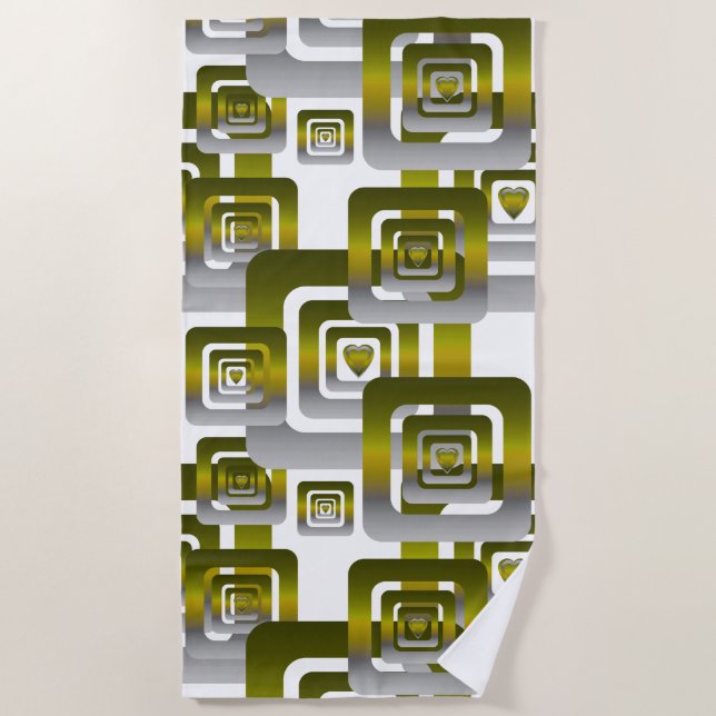 Activate My Heart Pattern Silver Strandtuch (Vorderseite)