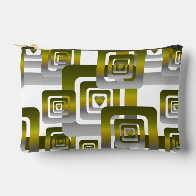 Activate My Heart Pattern Silver Zubehörtasche (Vorderseite)