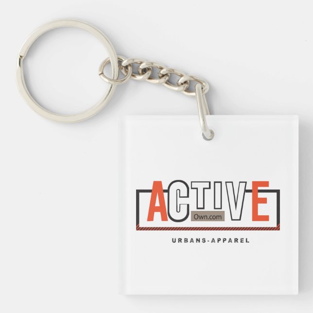 Active Mode On – Stay Fit Stay Moving Design Schlüsselanhänger (Vorderseite)