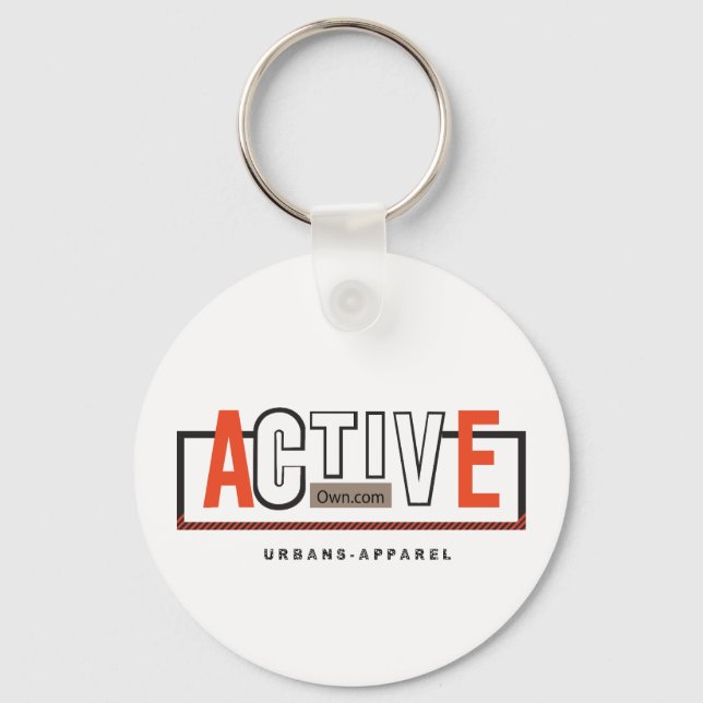 Active Mode On – Stay Fit Stay Moving Design Schlüsselanhänger (Vorderseite)