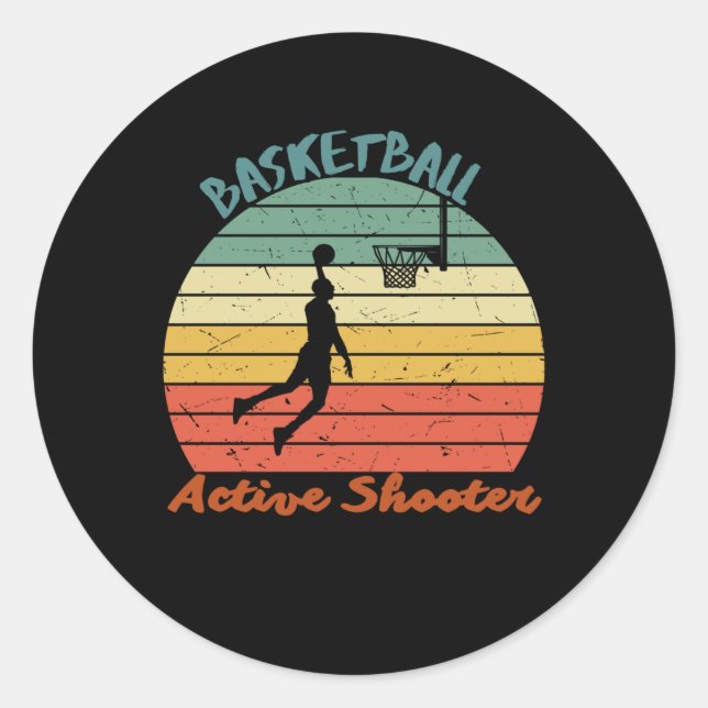 Active Shooter Basketball 8 Runder Aufkleber (Vorderseite)
