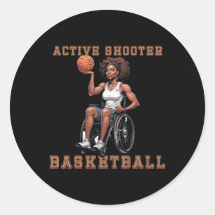 Active Shooter Basketball Runder Aufkleber