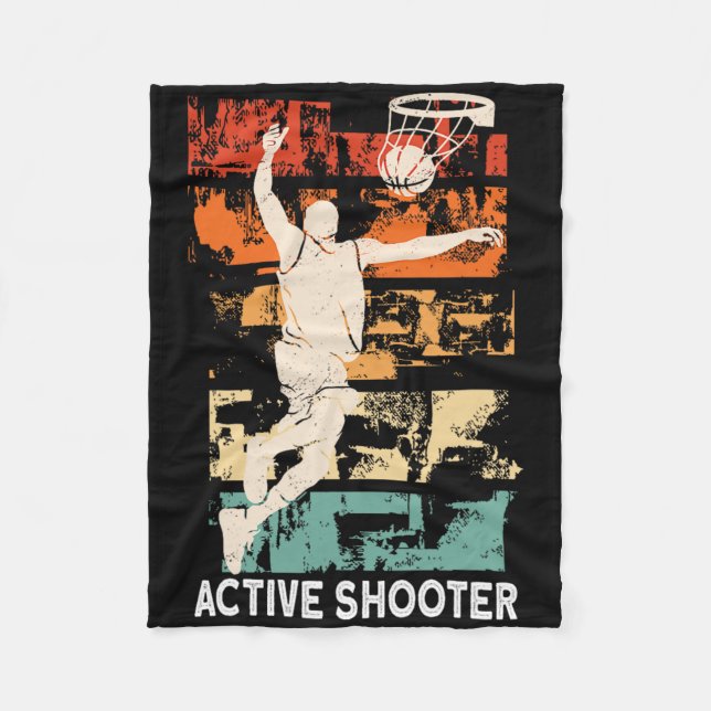 Active Shooter Fun Bysketbyll Sarcasm Fleecedecke (Vorderseite)