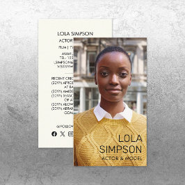 Actor Model Entertainment Berufliches Foto Visitenkarte