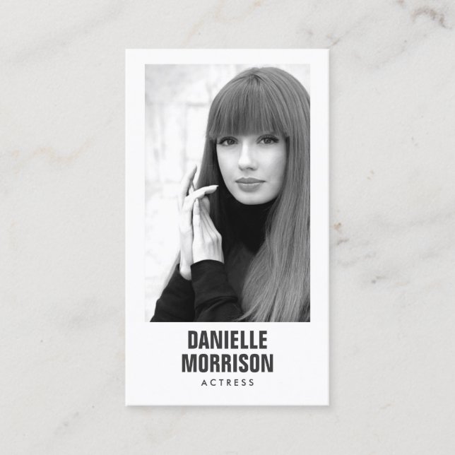 Actors and Models Classic Headshot Business Card Visitenkarte (Vorderseite)