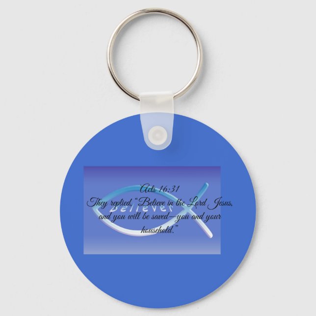 Acts 16:31 Keychain Schlüsselanhänger (Vorderseite)