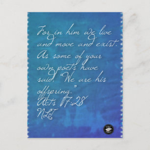 Acts 17:28 Bibelvers-Gedächtniskarte Postkarte