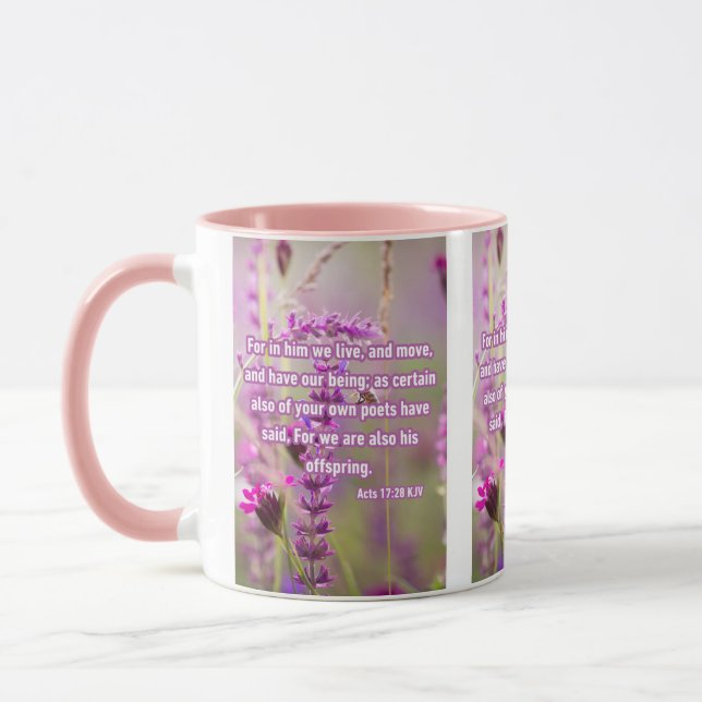 Acts 17:28 KJV Bible Verse Pic Two-Tone Tasse (Links)