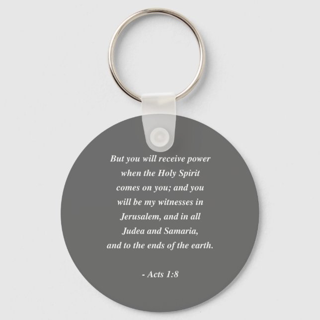 ACTS 1:8 Bibelverse Schlüsselanhänger (Vorderseite)