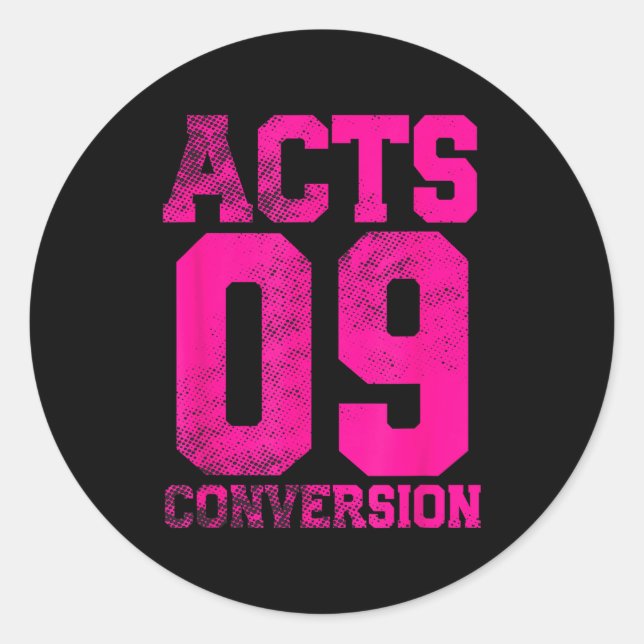 Acts 9 Conversion Bible Chapter Jersey Design  Runder Aufkleber (Vorderseite)