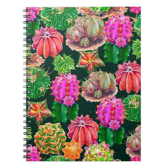 ?actus nahtlos floral pattern background, wallpap notizblock (Vorderseite)