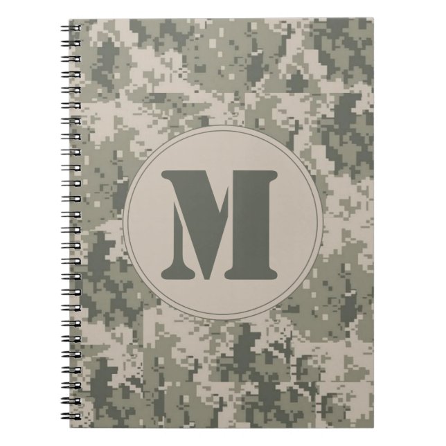 ACU Camo Camouflage Monogramme Note initiale Livre (Devant)