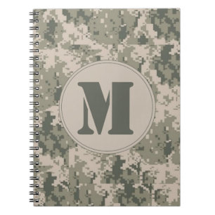 ACU Camouflage Camouflage Monogram, Initial Note B Notizblock