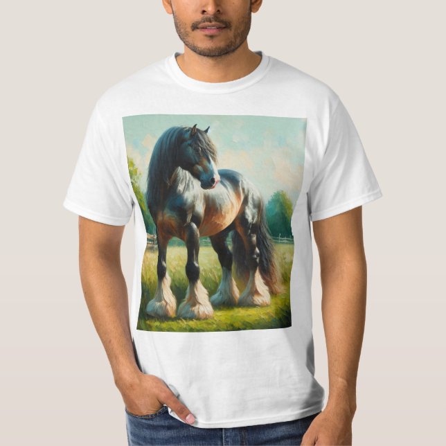 Acuarela caballo percherón T-Shirt (Vorderseite)