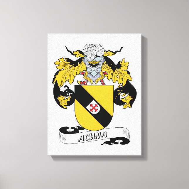 Acuna Familienwappen Leinwanddruck (Vorderseite)