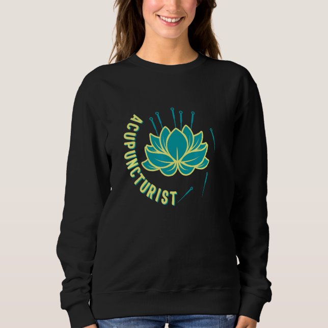 Acupuncture Floral Retro Needle Therapist TCM Prac Sweatshirt (Vorderseite)