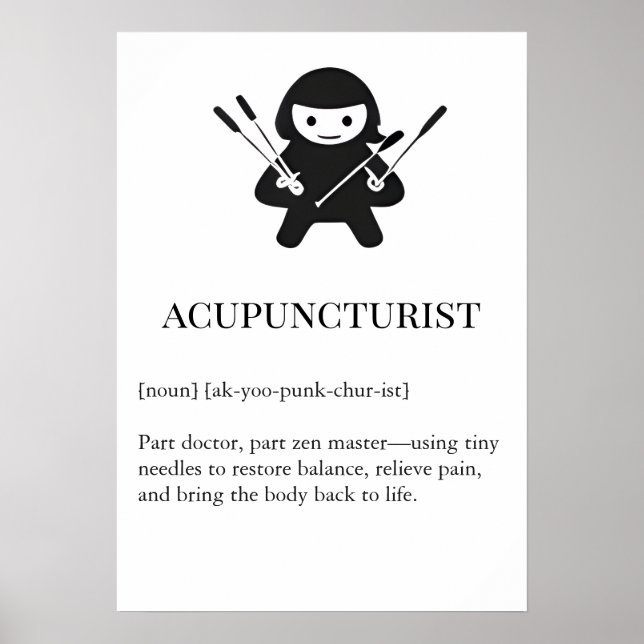 Acupuncturist Wall Art Gift | Needle Acupuncture  Poster (Vorne)