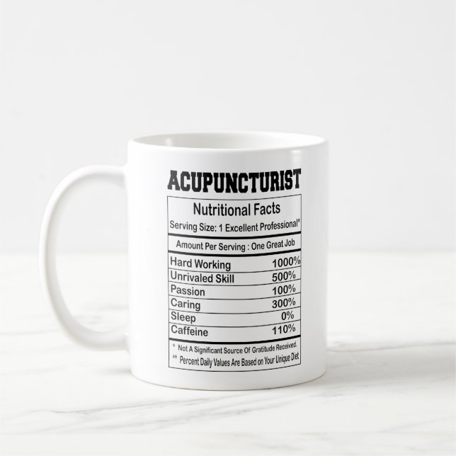  Acupuncturiste Nutrition Facts 11 oz Café Mug (Gauche)