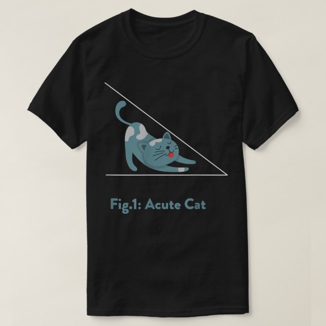 Acute Cat Funny Geometry Kitty Cat Math Pub T  T-Shirt (Design vorne)