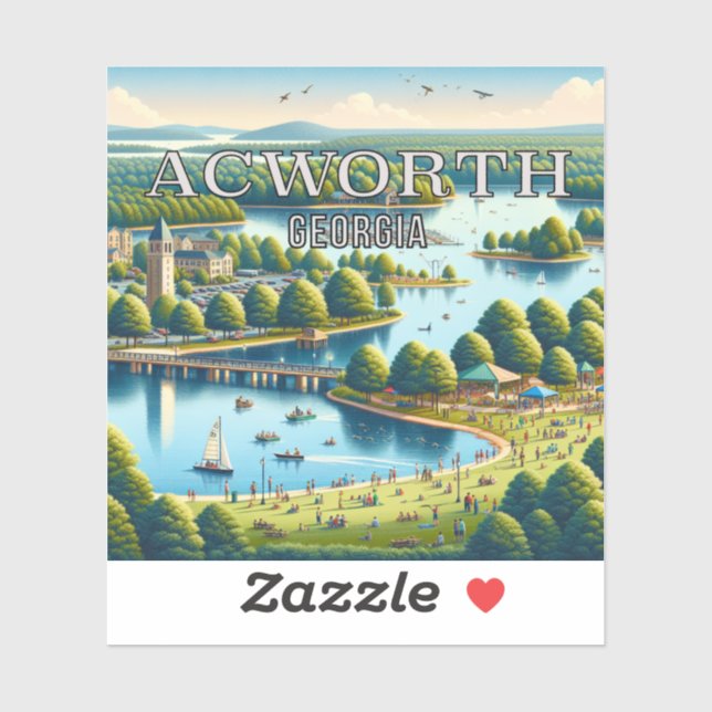 Acworth Georgia 3 Inch Vinyl Sticker (Blatt)