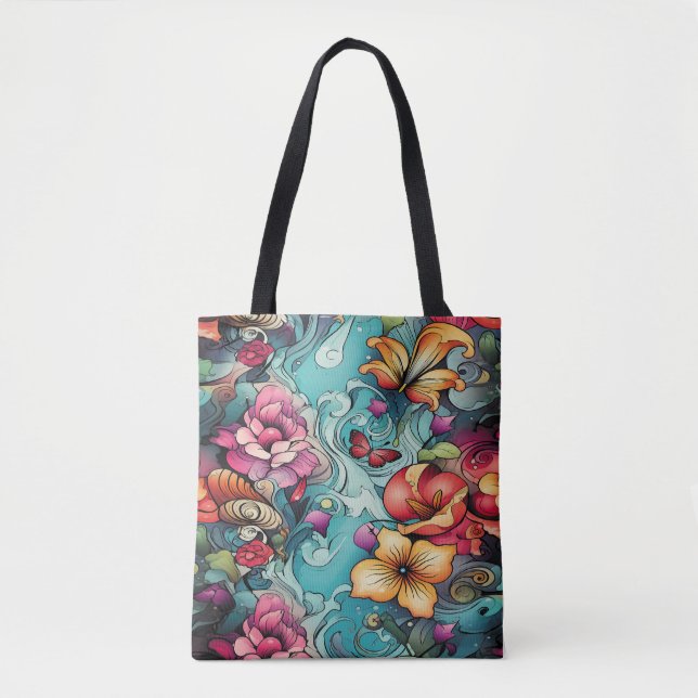 AD 020 - Digitales Muster für Blumen Tasche (Vorderseite)