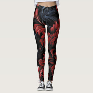 AD 022 - Blumiges digitales Grafikmuster Leggings