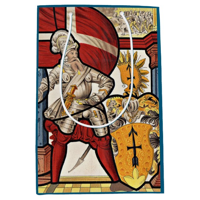 AD 1600 Schweizer Soldatendruck Mittlere Geschenktüte (Vorderseite)