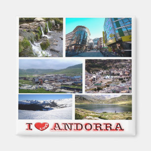 AD - Andorra - I Liebe - Collage Mosaic Magnet