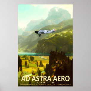 Ad Astra Aero Poster Lake Lucerne Schweizer Reise 