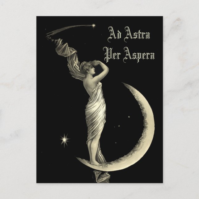 Ad Astra Frauen auf dem Mondmond Print Postkarte (Vorderseite)