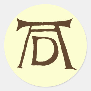 AD Durer Monogram Runder Aufkleber