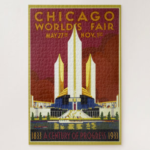 Ad Illustration der Vintagen Chicago World auf der