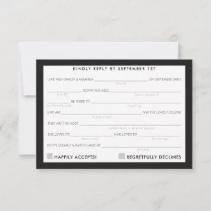 AD LIB UAWG REPLATZ Spaß einfach fett und minimal  RSVP Karte