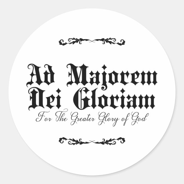 Ad Majorem Dei Gloriam Catholic Stickers  (Vorderseite)